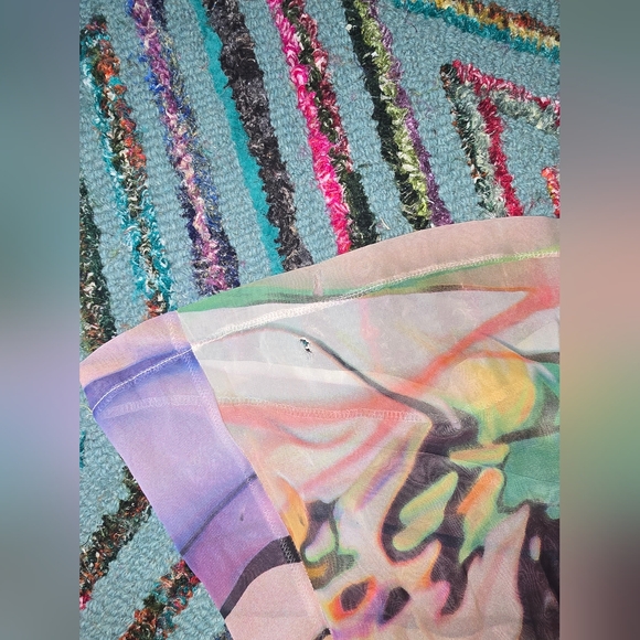 Monique Leshman Sample Piece Colorful Abstract Jumpsuit Silk With Lining Size SM - Picture 12 of 12